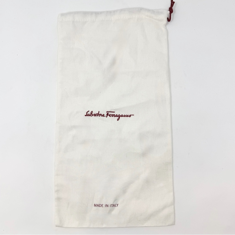 Salvatore Ferragamo Cream Dust Bag with Red Logo